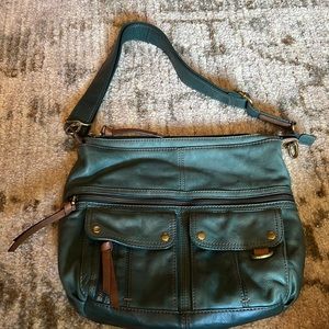 Rare Fossil Green Leather Handbag